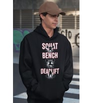 Squat Bench Deadlift Tasarım Baskılı Unisex Oversize Bodybuilding Fitness Sporcu Hoodie