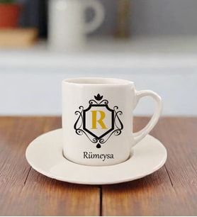 Kişiye Özel Türk Kahvesi Fincan Seti - Kişiselleştirilebilir