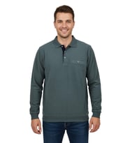 Erkek Büyük Beden Polo Yaka Cepli Selanik Sweatshirt BGL-ST04925 (Yeşil)