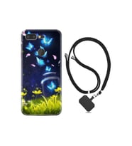 General Mobile Gm9 Pro Kılıf Desenli Silikon Boyun Askılı Neon Butterflys 1309