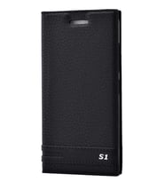 Zore Vibe S1 Lite ile Uyumlu Elite Serisi Kapaklı Kılıf Siyah