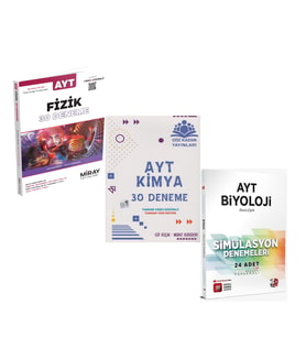Miray AYT Fizik Çöz Kazan Kimya ve 3D Biyoloji Deneme Seti 3 Kitap