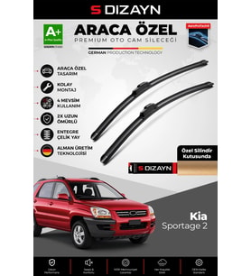 S-Dizayn Kia Sportage Ön Cam Silecek Seti 2004-2010 Premium Araca Özel 60-40 Cm A+ Kalite