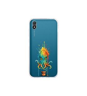 Huawei Y5 2019 ile uyumlu Splash ahtapot tasarımlı şeffaf silikon kılıf