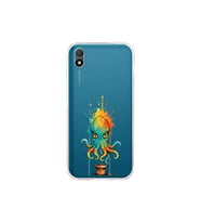 Huawei Y5 2019 ile uyumlu Splash ahtapot tasarımlı şeffaf silikon kılıf