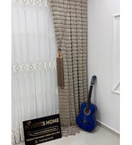 NİVEMESHOME 597 SULTAN ŞÖNİL DOKUMA KAHVE 1/3 PİLE FON PERDE APM