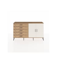 Arges Konsol 2 Raflı 5 Çekmeceli 2 Kapaklı 176x30x99 Çam-Aytaşı/Çam