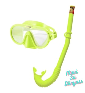 Aqua Flow Play Yeşil Renk Şnorkel Set - Mavi Su Dünyası