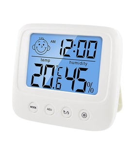 UpWay Dijital LCD Masaüstü Saat Sıcaklık Nem Konfor Alarm Led Işıklı Mini Saat