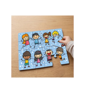 Neşeli Arkadaşlar Tasarımlı 24 Parça Ahşap Çocuk Puzzle MPK0543