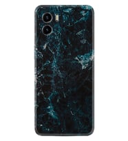 Vivo Y15S Kılıf Resimli Desenli Baskılı Silikon Kılıf Blue Mix Mermer 1377
