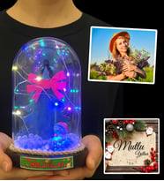 Yılbaşı Hediyesi Kişiye Özel Fotoğraflı Renkli Led Işıklı Yılbaşı Temalı Fanus