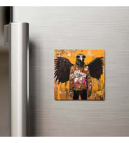Vulture - Akbaba - Güneş Gözlüklü Style - Buzdolap Magneti - 9x9 Cm