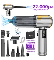EZERE Nanovac 22000pa Güçlü Portatif Vakumlu Kablosuz Üflemeli Mini Araç Süpü - HEP-4860-554