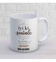 İyi Ki Seninle Aynı Hayatta Yürüyoruz Kişiye Özel Baskılı Kupa – Arkadaşlık Hediyesi