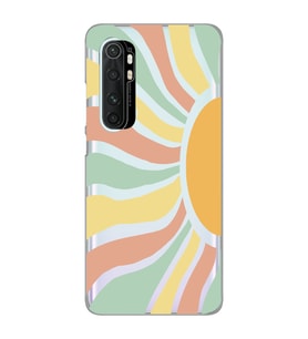 Xiaomi Mi Note 10 Lite Uyumlu Güneş Desenli Şeffaf Telefon Kılıfı