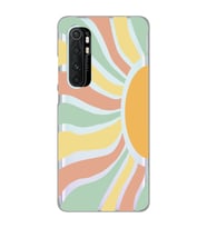 Xiaomi Mi Note 10 Lite Uyumlu Güneş Desenli Şeffaf Telefon Kılıfı