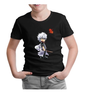 Gintama Gintoki Siyah Çocuk Tshirt