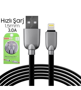 Ally İphone5s6s788 Plus Zinc Alloy Dayanıklı 3.0a 1.5mm Usb Kablo-(5775) - OVRLAU5544-1801
