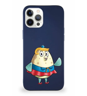 Apple iPhone 12 Pro Max Soft Premier Kapak Bayan Puff Tasarımlı Silikon Kılıf - Lacivert (Şeffaf)