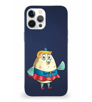 Apple iPhone 12 Pro Max Soft Premier Kapak Bayan Puff Tasarımlı Silikon Kılıf - Lacivert (Şeffaf)