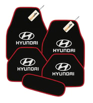 Hyundai Logolu 5 Parça Oto Halı Paspas Seti – Aracınıza Uygun, Şık ve Dayanıklı Zemin Koruyucu (Siyah-Kırmızı)