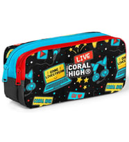 Coral High Siyah Mavi Gamer İki Bölmeli Kalem Çantası - Erkek Çocuk
