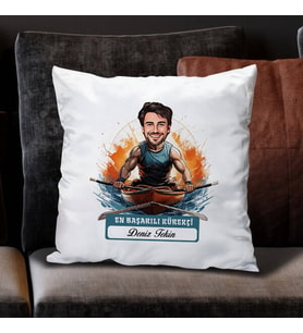 Kişiye Özel Hediye Karikatürlü En Başarılı Erkek Kürekçi Yastık