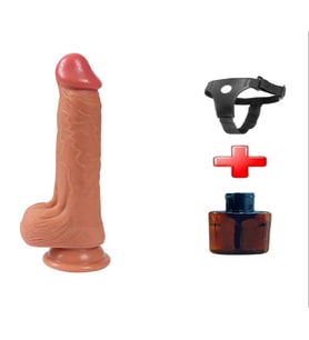 LilituShop 20 cm Yeni Nesil Çift Katmanlı Realistik Vantuzlu Dildo Penis - Jack