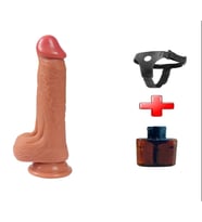 LilituShop 20 cm Yeni Nesil Çift Katmanlı Realistik Vantuzlu Dildo Penis - Jack