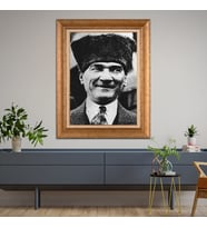 Altın Varaklı Paspartulu Çerçeveli Tablo hb555