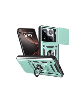 Newface Xiaomi Mi 15 Pro Kılıf Pars Lens Yüzüklü Silikon - Yeşil