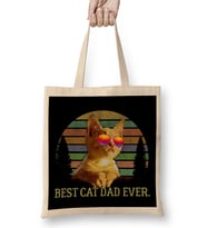 Best Cat Dad Ever Kedi Bez Çanta Uzun Saplı