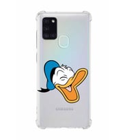 Samsung Galaxy A21s   Köşe Korumalı Antişok Kapak Donald Duck Tasarımlı Şeffaf  Kılıf
