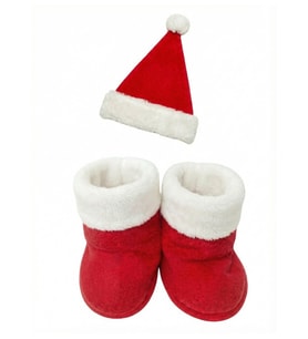 Bebek Noel Şapka ve Patik Takım
