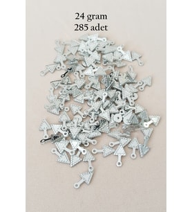 Oya Abiye Bileklik Kolye Pleksi Metalik Plastik Pul Gümüş Renk 24 gram 285 adet - BNC565