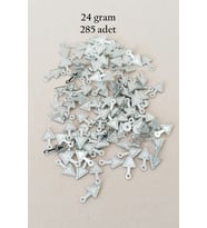 Oya Abiye Bileklik Kolye Pleksi Metalik Plastik Pul Gümüş Renk 24 gram 285 adet - BNC565