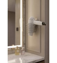 Metal Krom Yapışkanlı Saç Kurutma Makinesi Askısı - Banyo Duvar Düzenleyici MS-012