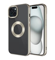 Apple iPhone 15 Kılıf Tek Kamera Çerçeveli Logo Gösteren Zore Omega Kapak
