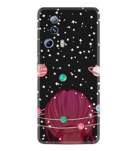 Xiaomi Mi 13 Lite Kılıf Resimli Desenli Baskılı Silikon Space Woman 1311