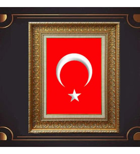 Gold Altın Kalın Çerçeveli Paspartulu Tablo vvb1267