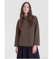 LCW Modest Kahverengi Dik Yaka Ekose Oversize Kadın Trençkot