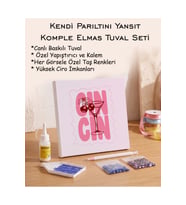 Taşlı Elmas Mozaik Tuval Seti - Cin Cin Kokteyl