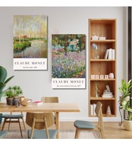 Dikey 2'li Kanvas Tablo Seti Claude Monet Klasik Ressam Tablosu Empresyonizm Ev Ofis Tablosu
