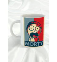 "Rick and Morty " Morty Tasarımlı Hediyelik Porselen Kupa Bardak (Beyaz)