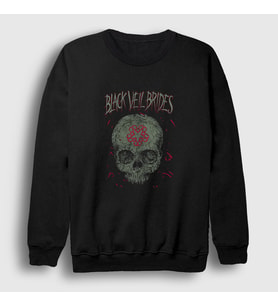 Presmono Unisex Siyah Skull V2 Black Veil Brides Sweatshirt 387979tt