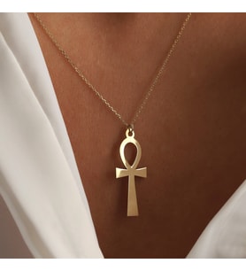 Ankh Eski Mısır 14 Ayar Altın Kolye