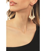 Kadın Mat Altın Kaplama Sallantılı Model Bohem Küpe