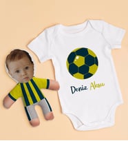 BK Kids Kişiye Özel Fotoğraflı Bebek Yastık ve Bebek Body Zıbın Hediye Seti - Model 2.5