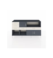 Kronos Konsol 2 Raflı 5 Çekmeceli 3 Kapaklı 176x59x99 Antrasit-Antrasit/Aytaşı